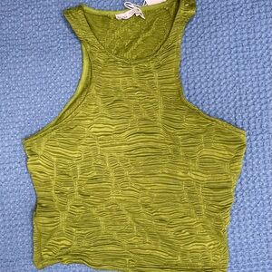 Bershka green textured sleeveless t-shirt. Brand new with tag attached.